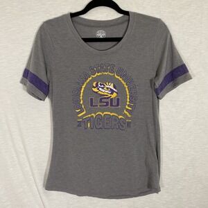 Rivalry Threads LSU Gray Purple Women's Small Tee Mike Tiger‎ Eye Louisiana